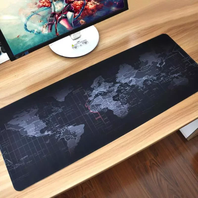 

Large L World Map Gaming Mouse Pad Natural Rubber Gamer Big Mouse Mat Computer Mousepad Mause Pad Game Keyboard Desk Mat