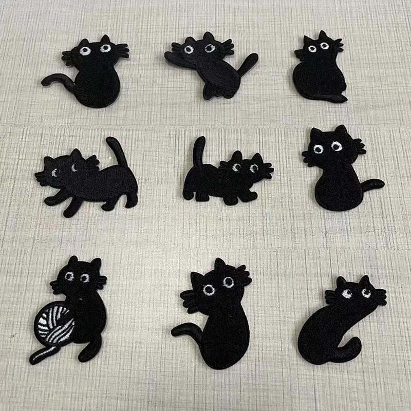 

9 шт., термоклейкие нашивки с мультяшным рисунком кота
