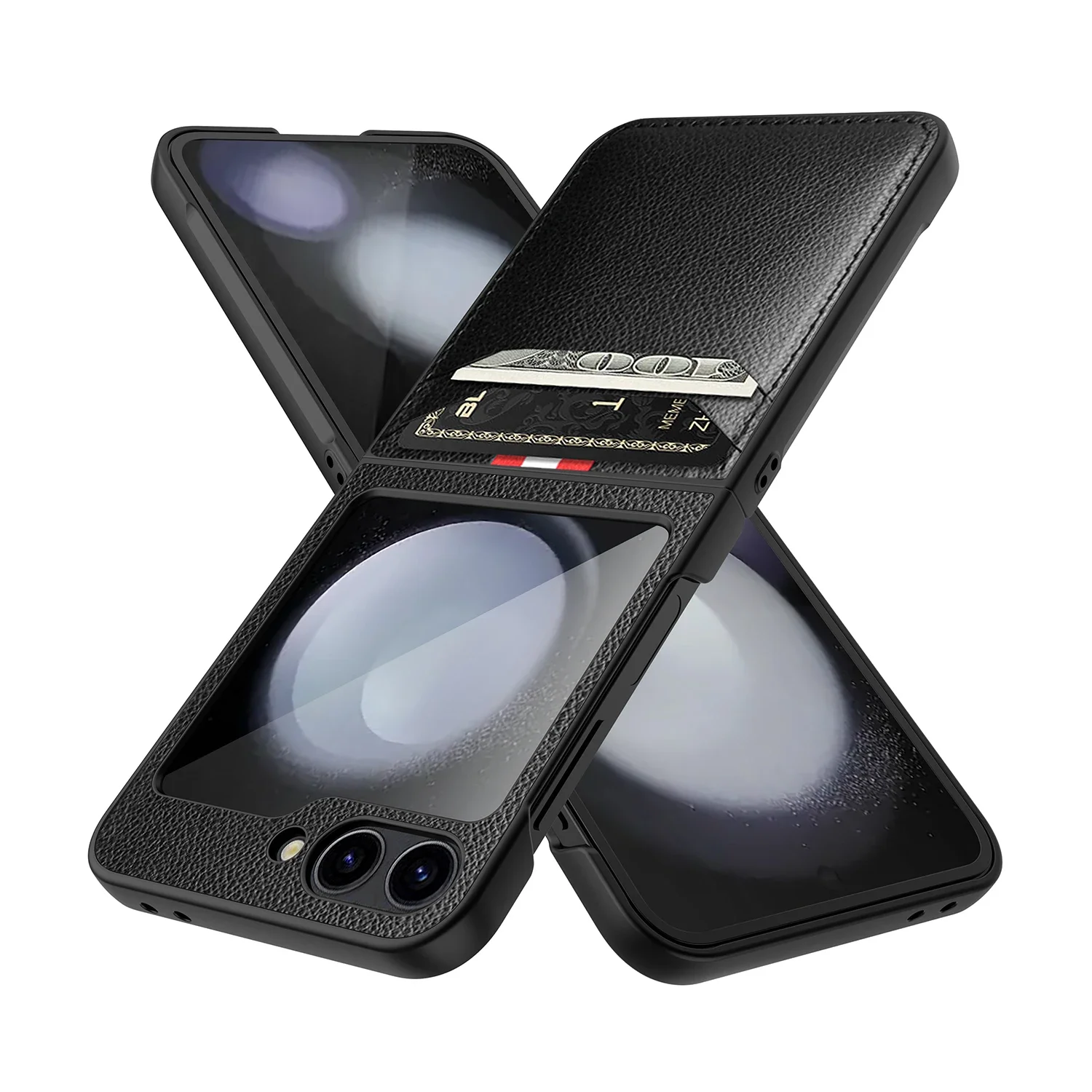 Роскошный простой мягкий кожаный чехол с отделением для карт Samsung Galaxy Z Flip 6 5 5G Flip5