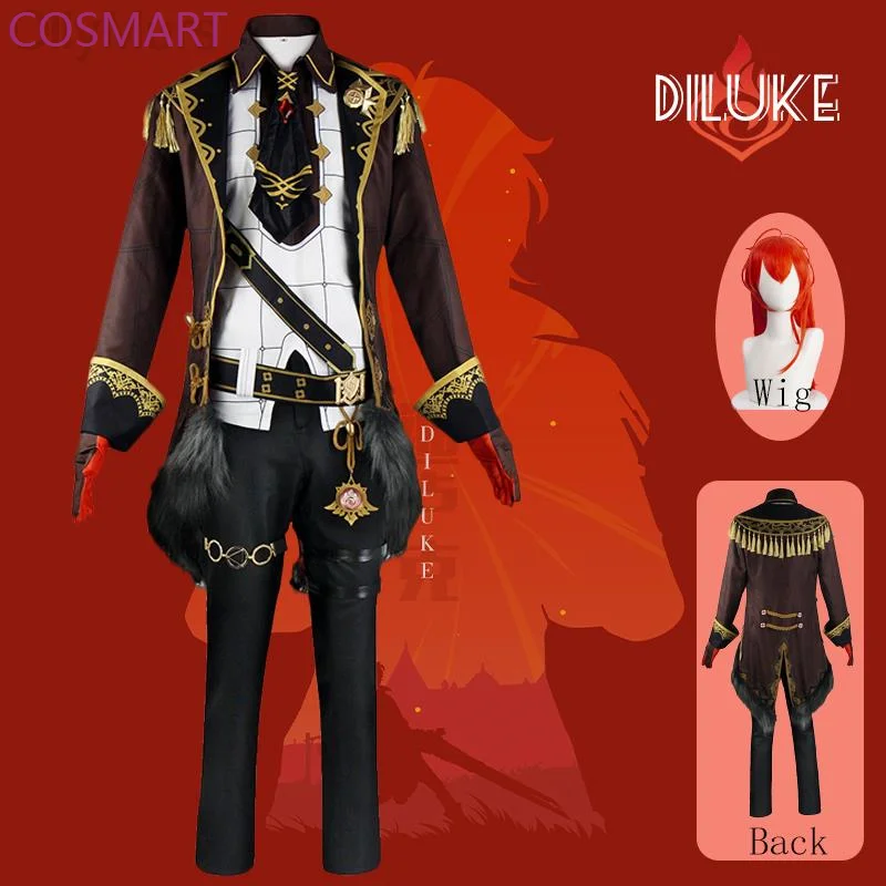 

COSMART Genshin Impact Diluke Cosplay Costume Uniform Wig Anime Halloween High-quality Costumes for Men Game Cos Clothing