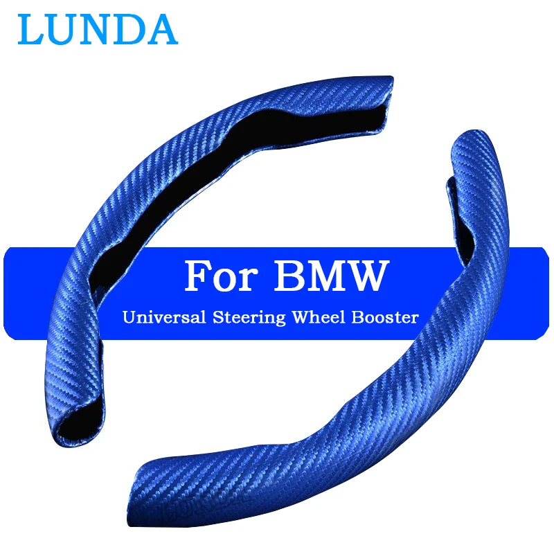 

2PC Car Steering Wheel Cover Carbon Fibre Steering Wheel Booster Cover For BMW 1 2 3 4 5 6 7 Series X1 X3 X4 X5 X6 F30 F34 F10