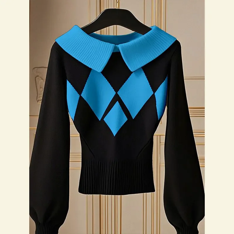 Осень-зима новый шикарный вязаный свитер женская верхняя одежда элитный