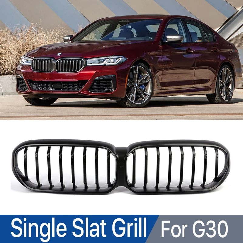 

M5 M-Performance Front Kidney Grille Single Slat Matte Black Inssert Grill For BMW 5 Series G30 G31 G38 LCI 2020 2021 2022