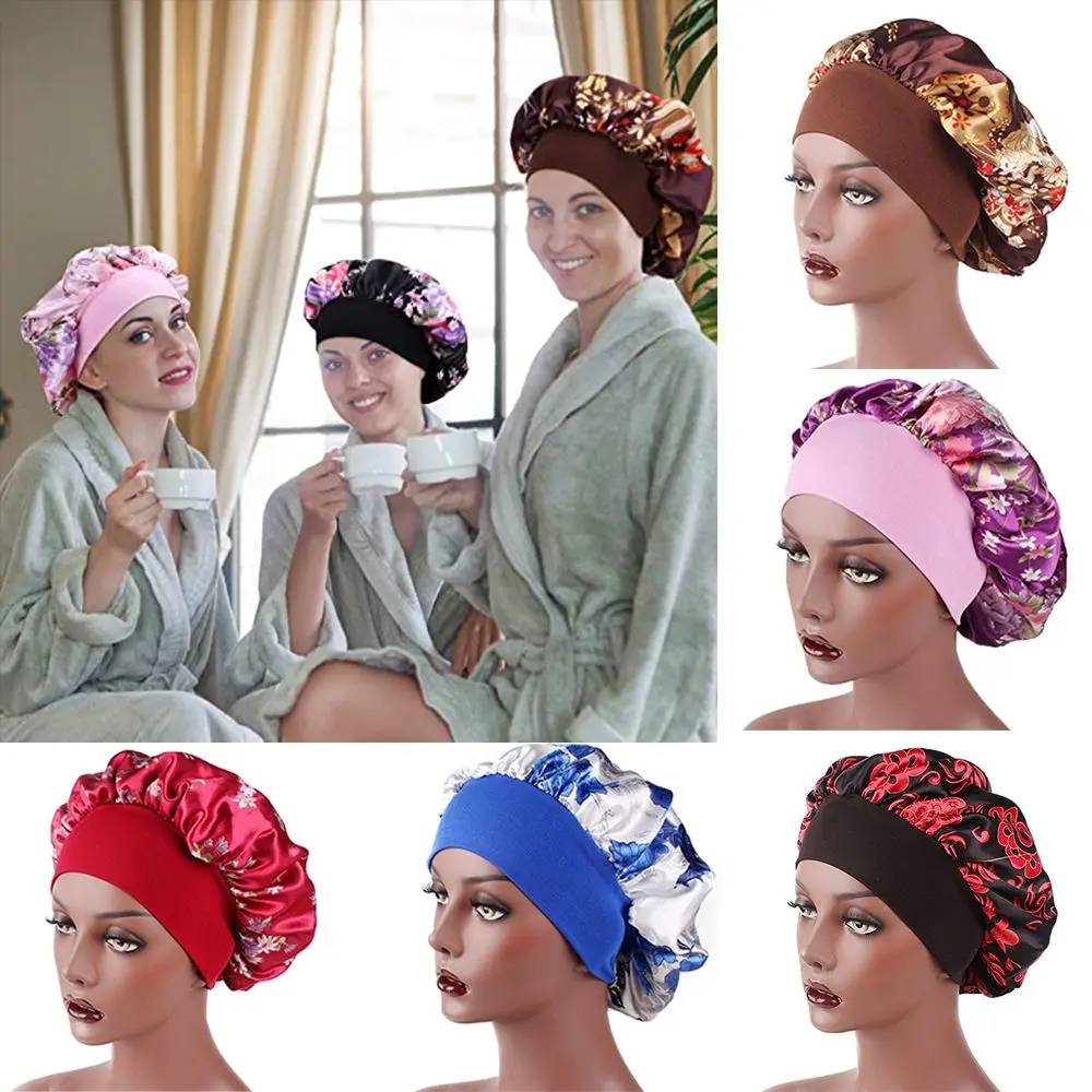 

Women Curly Springy Hair Bonnet Hair Beauty Hair Care Chemo Caps Night Sleep Hat Satin Bonnet Hair Loss Cover