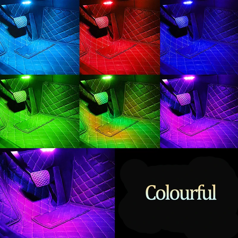 

1/2 шт. светодиодная атмосферная лампа для салона автомобиля, аккумулятор большой емкости, разделяющий зарядный порт, USB перезаряжаемый сенсорный датчик