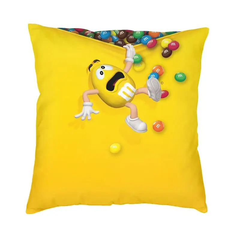 

Чехол для подушки с красочными персонажами M & M 40x40 см, декоративный чехол для подушки в виде конфет, шоколада, с цветными пуговицами