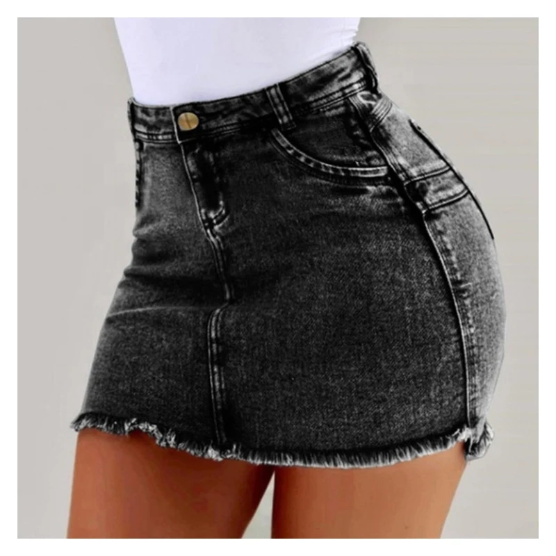 Sexy Women Denim Skirt Solid Color Skinny Short Skirt Summer Fashion New Washed Denim Slim Sexy Package Denim Mini Women Skirt