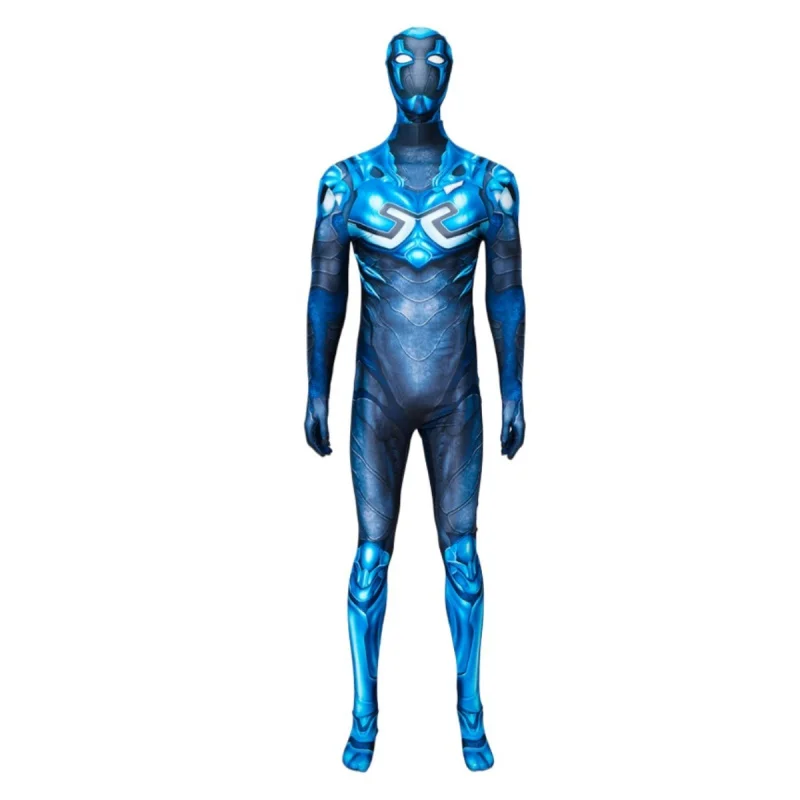 

Halloween Men Blue Beetle Costume Teen Deluxe Anime Movie Cosplay Jaime Reyes Bodysuit Jumpsuit Onesie Zentai Suit For Adult Kid