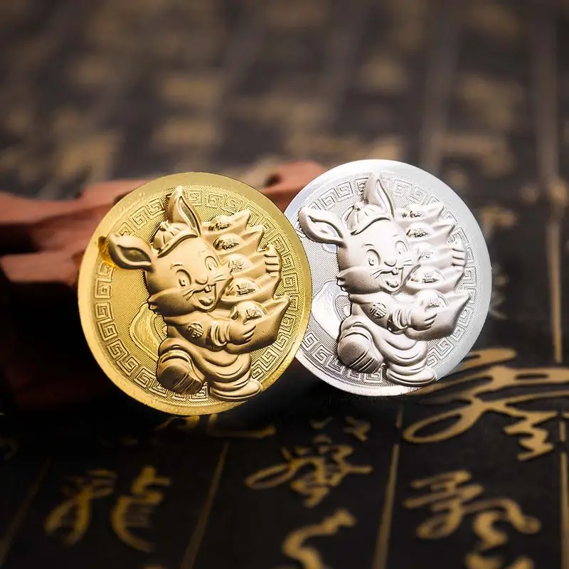 

2023 Chinese New Year Red Envelope Cartoon New Year Rabbit Commemorative Coin Insurance will sell gifts wholesale