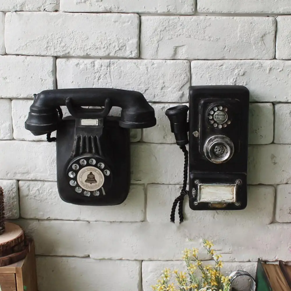 

Home Decor Ornament New Vintage Shabby Wall Mount Telephone Craft Art Bar Club Home Decoration