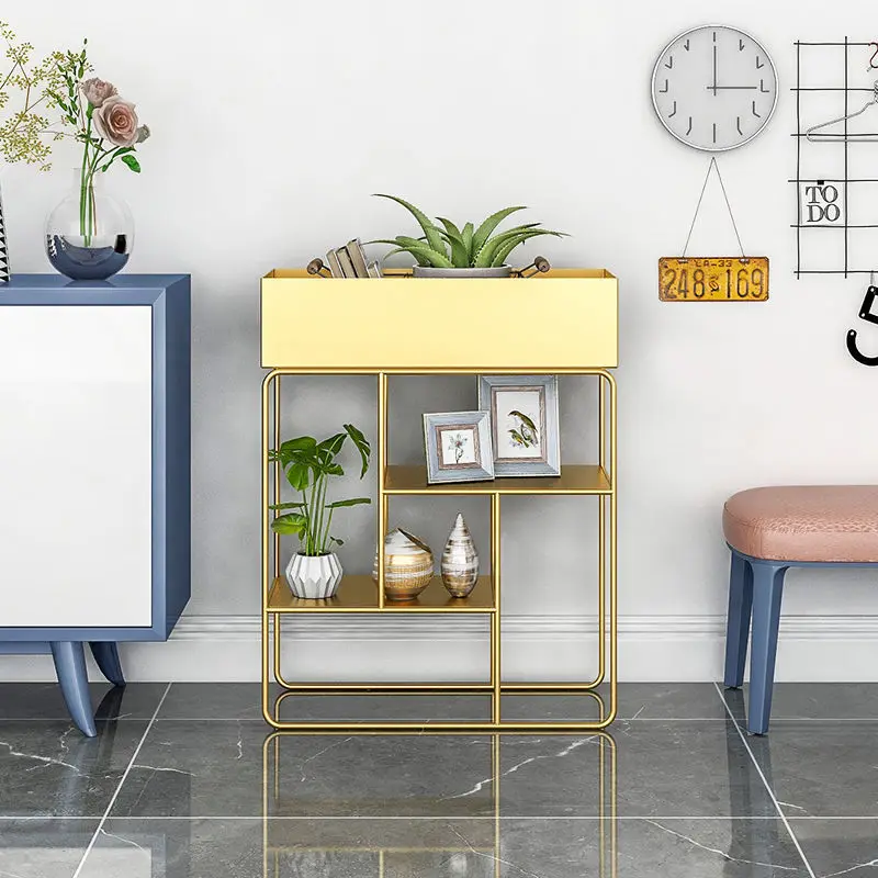 Скандинавская железная стойка для цветов хранения напольная зеленая цветочных