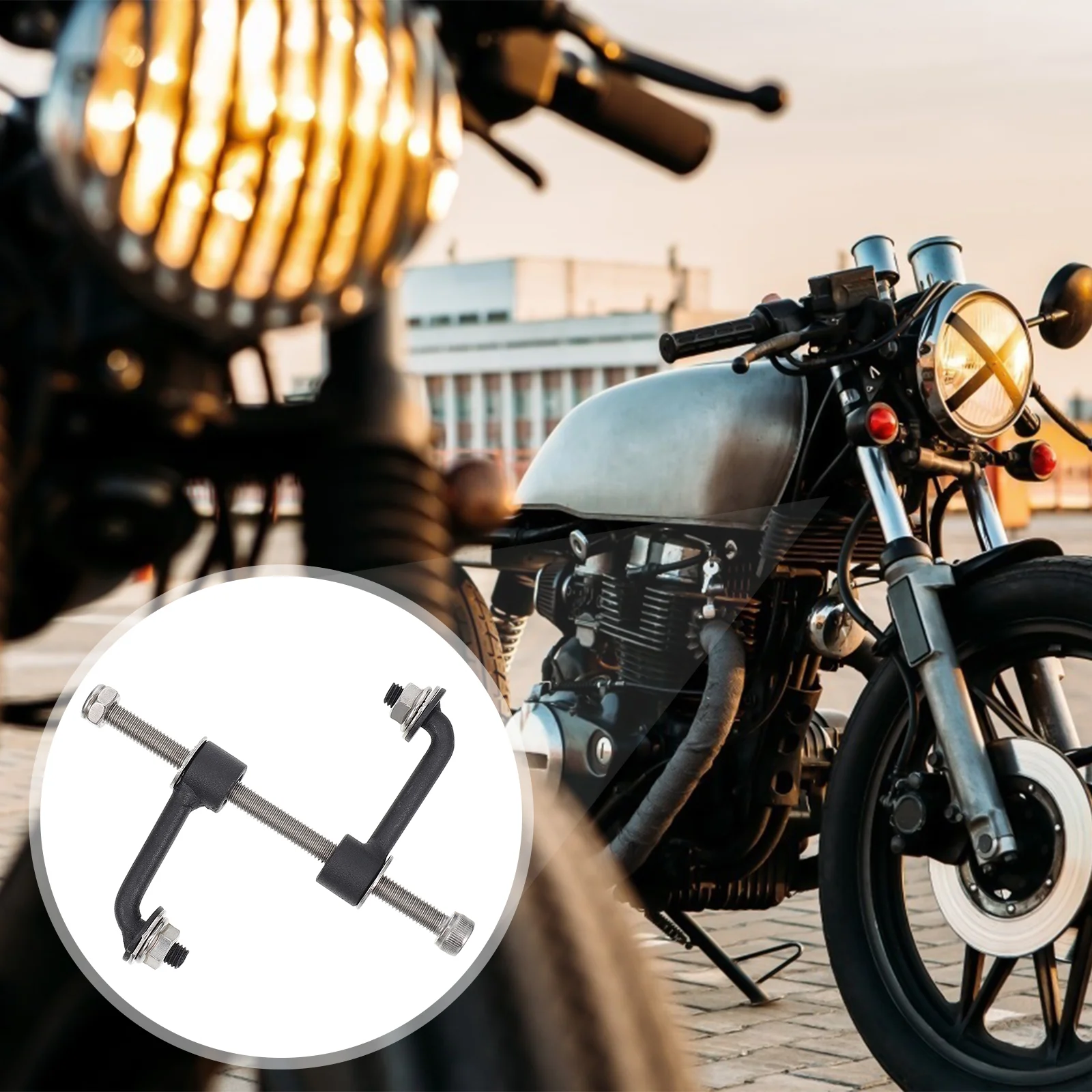 

1Pc Tank Lift Bracket Universal Aluminum Support Motorcycle Accessory (Black)