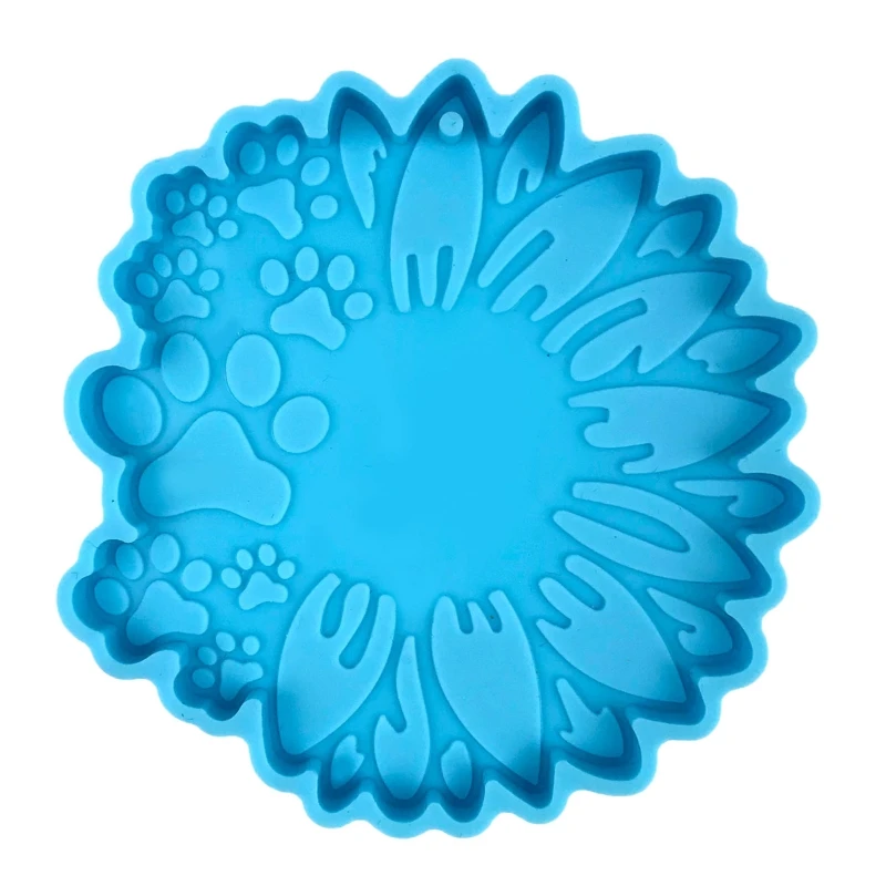 

DIY Shiny Sunflower Dog Paw Keychain Mold Charms Mould Resin Epoxy Jewelry