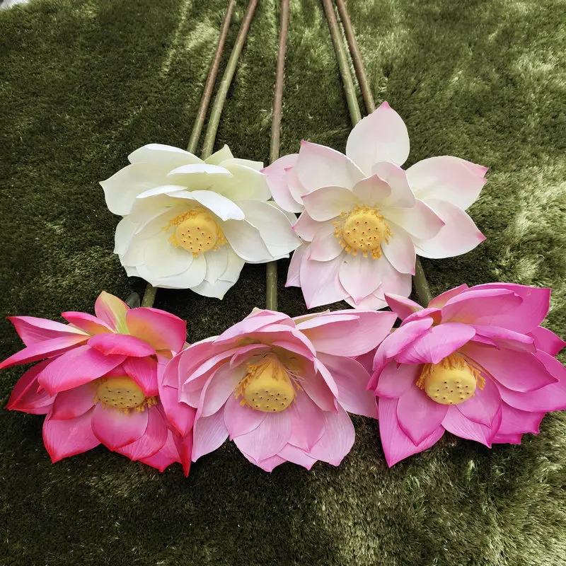 

Lotus Artificial Flowers Bouquet Home Decor Realistic Flower Wedding Accessories Decoration Table Mariage Fleurs Artificielles
