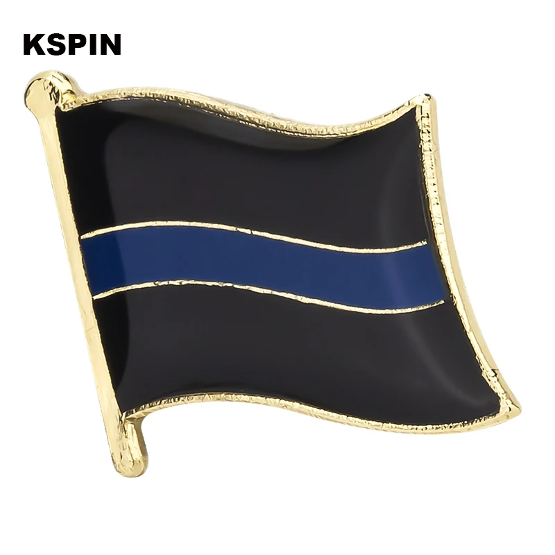 

Thin Blue Line Flag Badge Pins Badge Brooch Badges on Backpack Pin Brooch