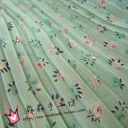 

Lace Fabric 5 Yards Light Bean Paste Green Organ Chiffon I-pleated Maxilla Skirt Fabric