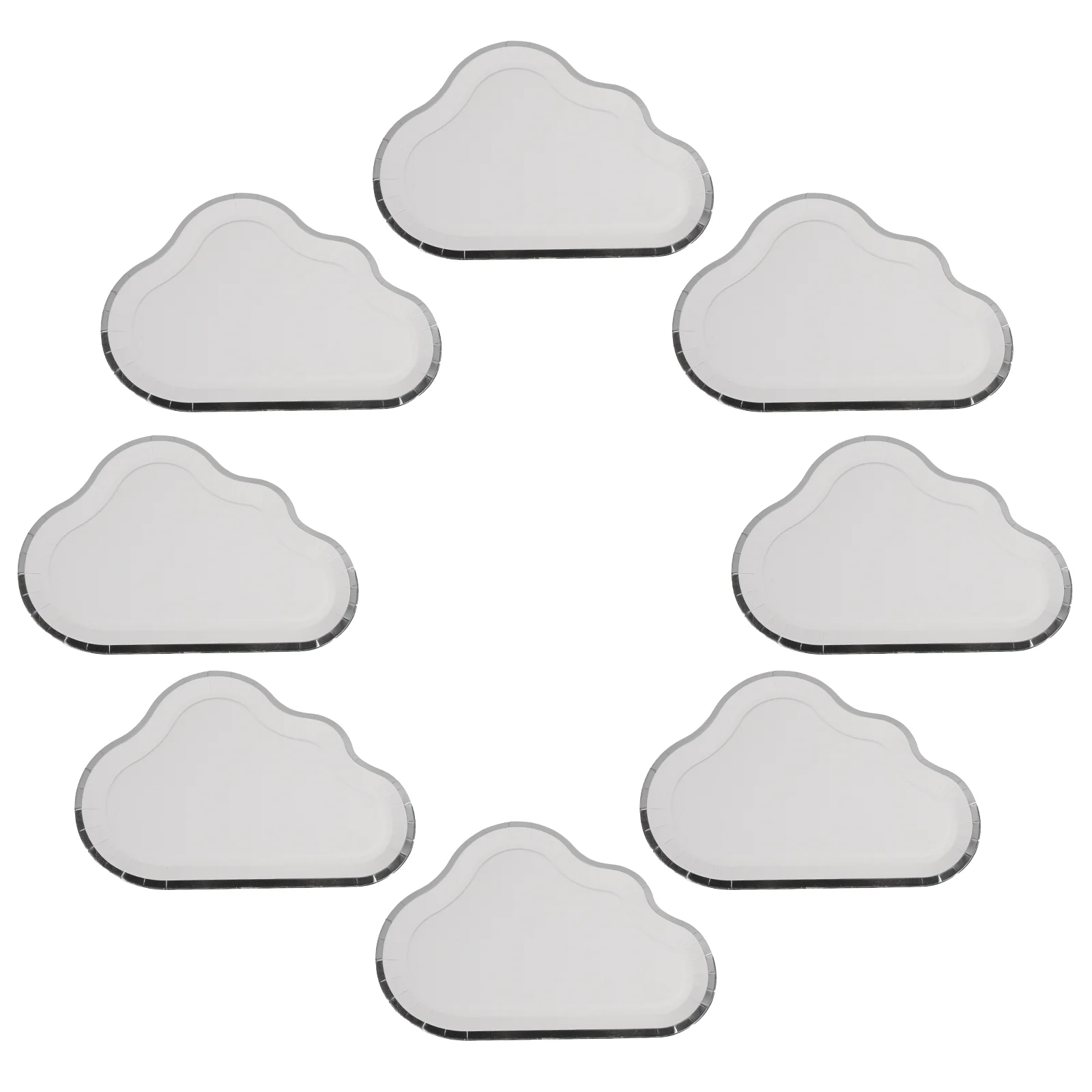 

8 Pcs/set Plate Cloud Plates Dish Disposable Waterproof Suit The Clouds