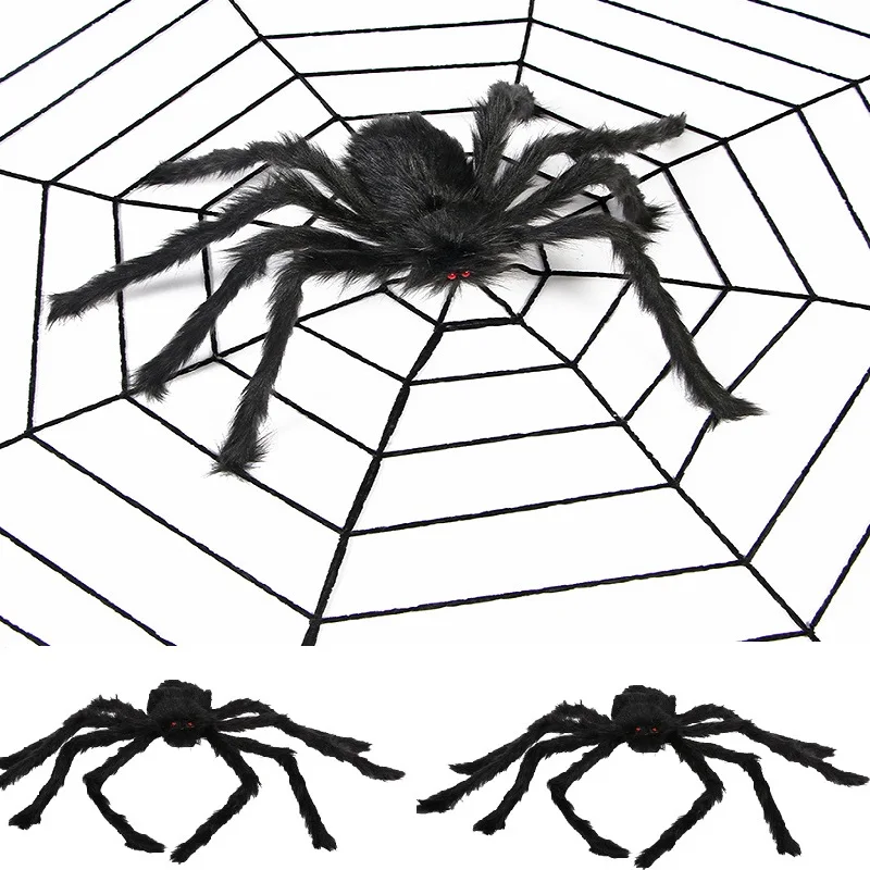 

30cm/50cm/75cm/90cm/125cm/150cm/200cm Black Spider Halloween Decoration Haunted House Prop Indoor Outdoor Giant Decor Prank Toys