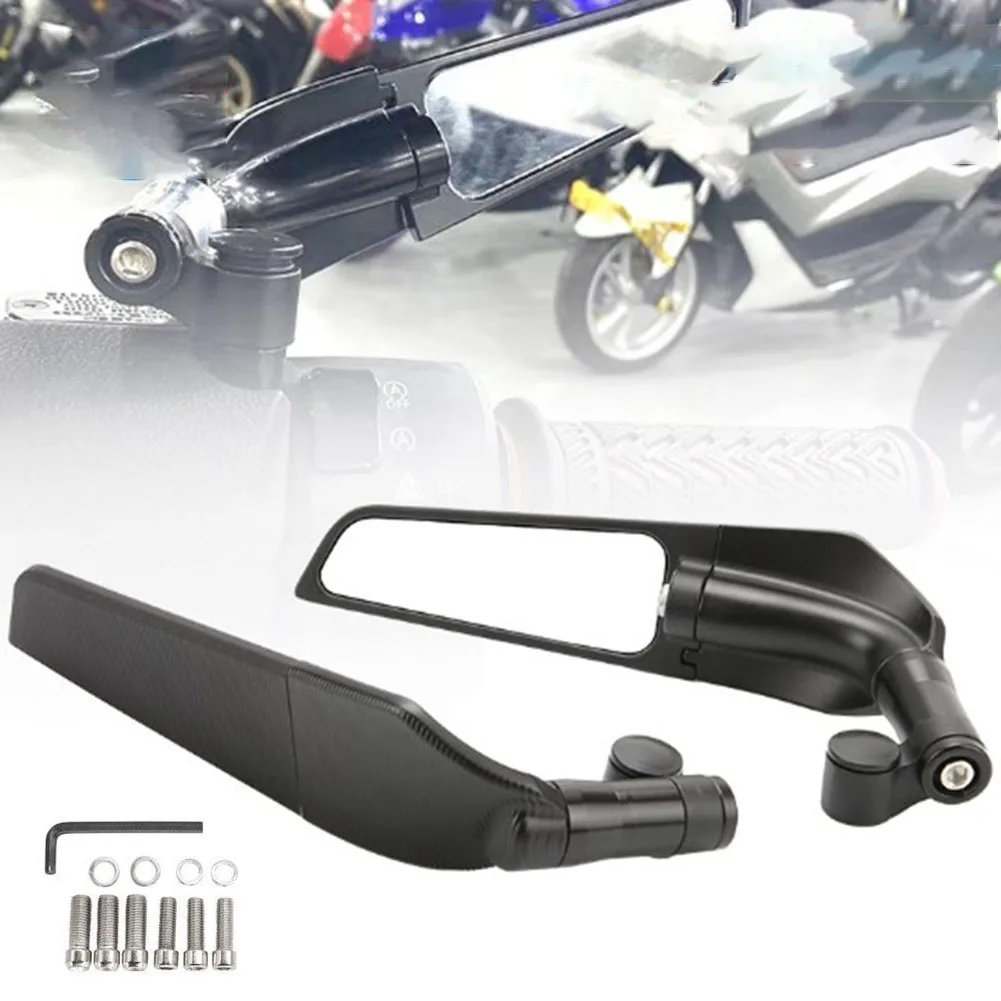 

New Replacement Rearview Mirror Side Mirrors 2pcs Accessories Adjustable Aluminum Black Durable Motorcycle Parts