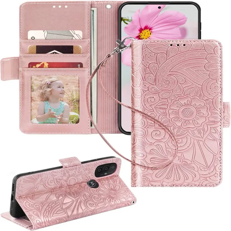 

Чехол-Кошелек для Moto G Power 2022, чехол-книжка с рисунком мандалы, цветочным рисунком, противоударный защитный чехол для удостоверения личности и кредитных карт