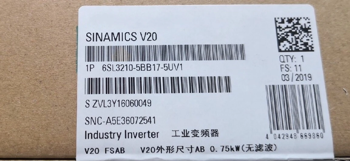 

Новый оригинальный 6SL3210-5BB17-5UV1