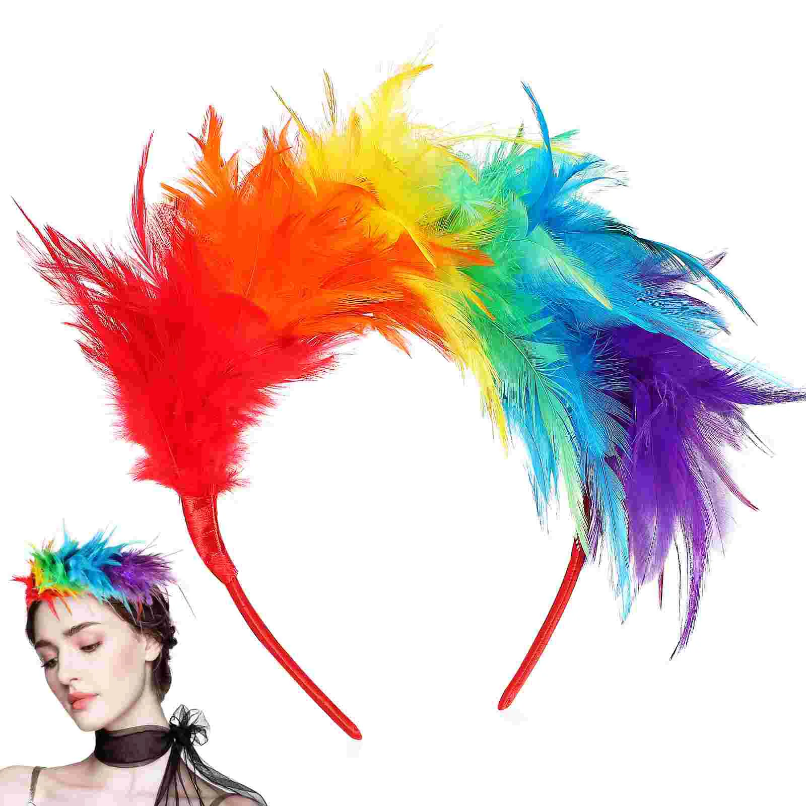 Ful Headband Carnival Headpiece With Plume Pride Accessory Festival Party Headdress