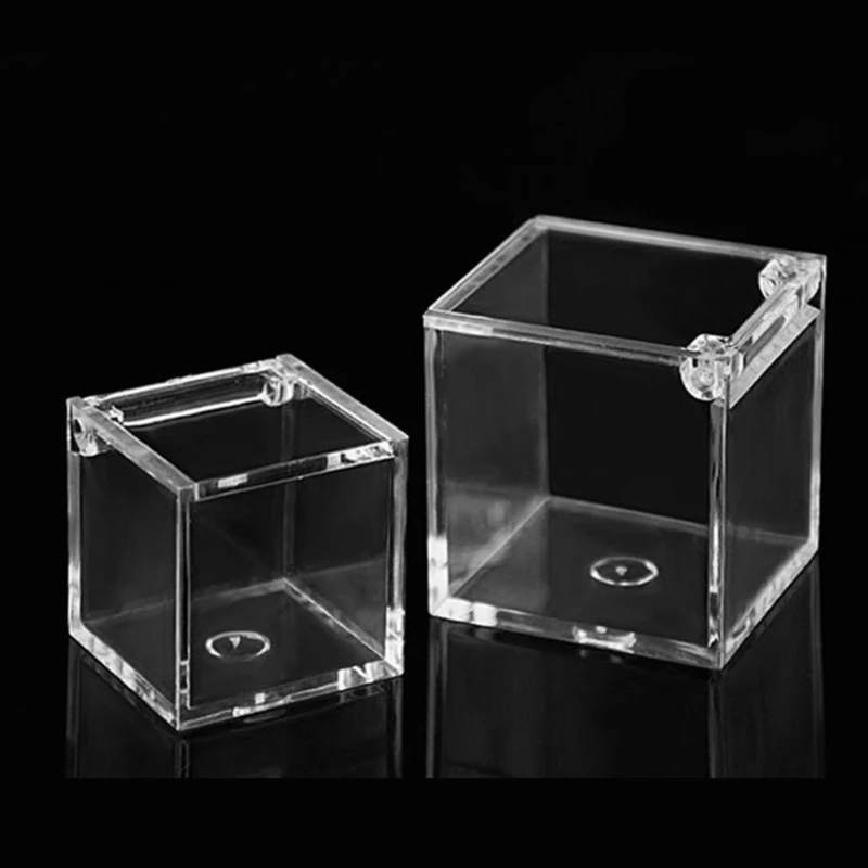 Clear Party Favor Gift Box With Lid Mini Square Cube Storage Box For Candy Jewelry Display 29ef