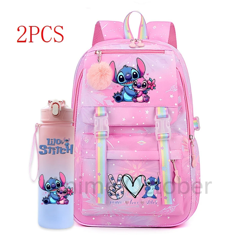 Рюкзак Disney Lilo Stitch 2 шт./компл. 750 мл спортивная бутылка для воды на открытом воздухе