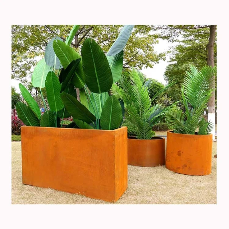 

Corten Steel Flower Pot Large Vertical Planter Corten Steel Garden Edging round corten steel planter