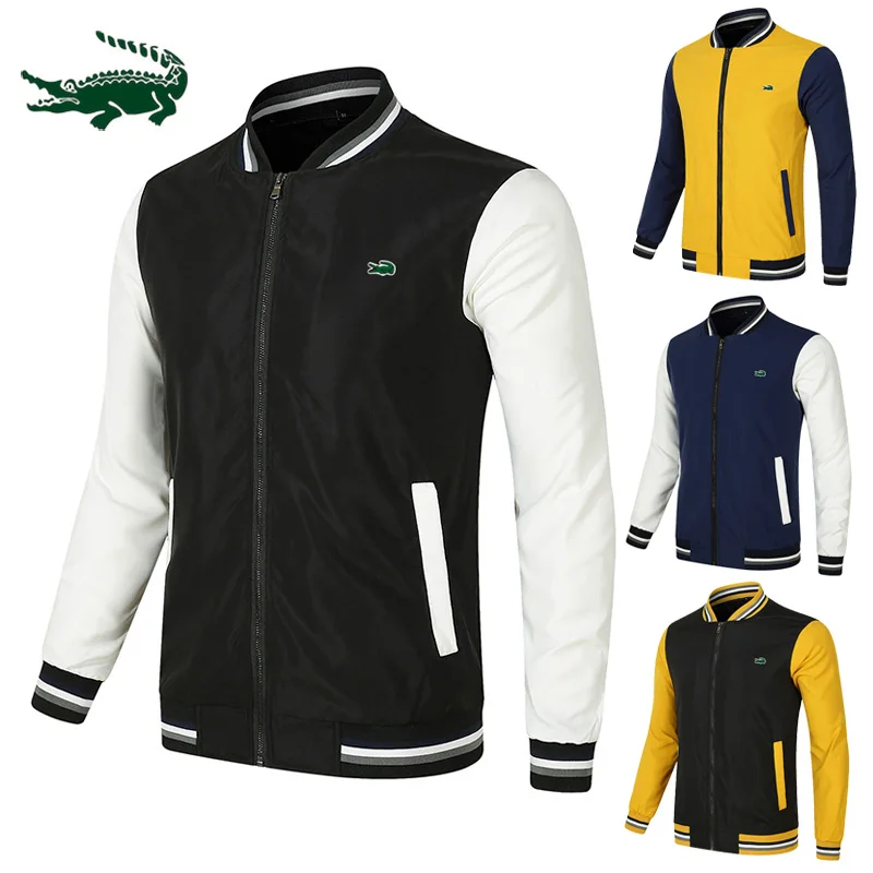 

High quality men's spring and autumn new large size stand neck zipper jacket bomber jacket casual sports windbreaker jacket top