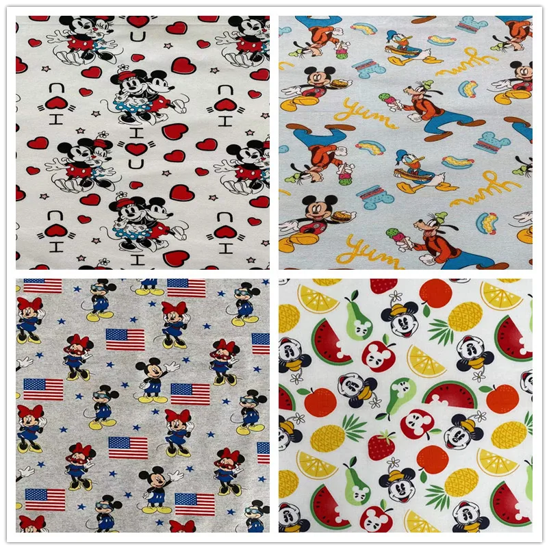 

Распродажа, 100% хлопок, ткань Минни Микки, ткань для шитья, лоскутный материал из диснеевской ткани для детской одежды, рукоделие
