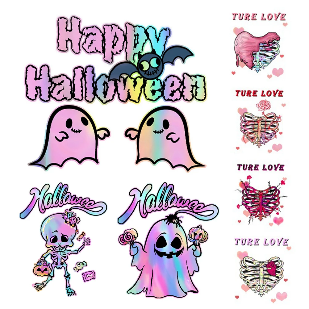 

1Pc DIY Halloween Skull Heart Love Stickers True Love Series Car Home Decals Waterproof Car Decor Decal Colorful Special Effect