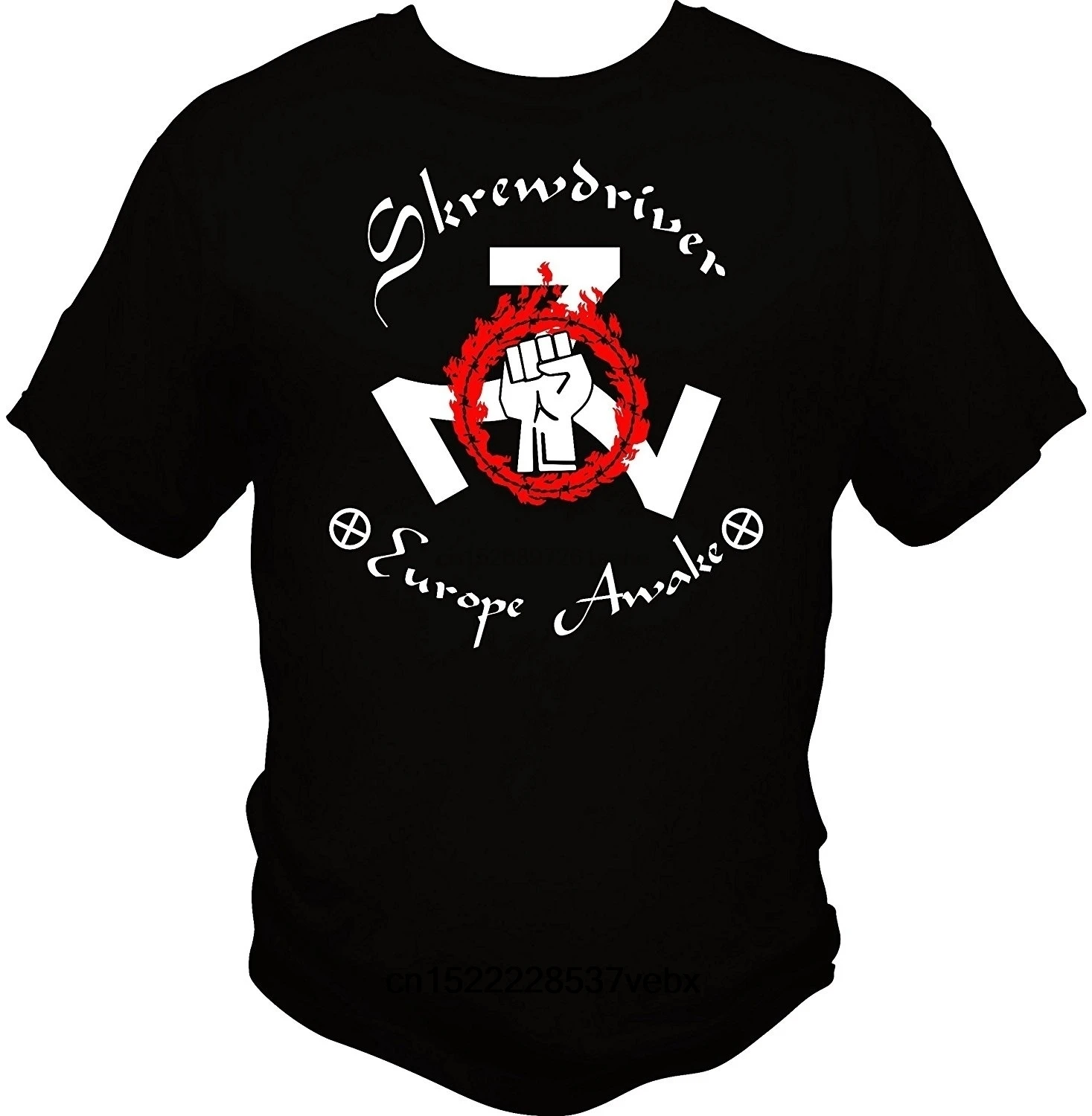 

Skrewdriver Europe Awake Fist 777 Factory Custom Printed Men T-Shirt