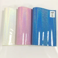 diamond pattern pu holographic fabric leather with metallic mirror laser effect for making shoebagbelthandbag
