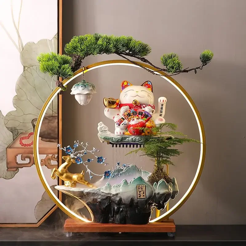 Фортуна кот курильница водопад ароматическая дзен керамическая домашний декор