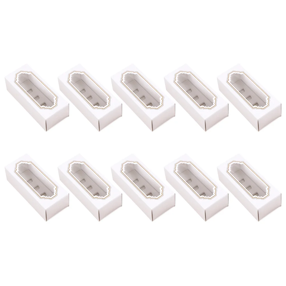 

10pcs Paper Packing Box Macaroon Packing Box Dessert Transparent Packaging Box