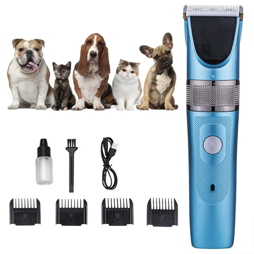 Elektrik köpek saç giyotin USB şarj evcil hayvan saç kesme makinesi şarj edilebilir değişim hızlanma kedi saç çıkarıcı bakım saç kesici