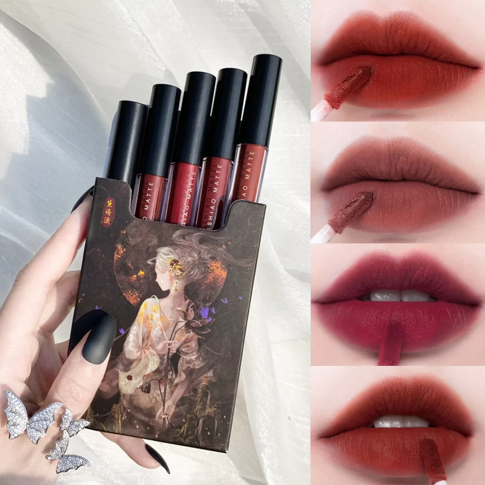 

NEW2023 Lipstick Pigment Stay Lip Gloss Lipstick Coloring 5pcs/set Set Easy Velvet Set Lipstick Lavish Lip Kit