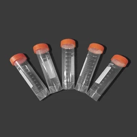 25pcsbag 50ml plastic screw cap flat bottom centrifuge test tube with scale free standing laboratory supplies