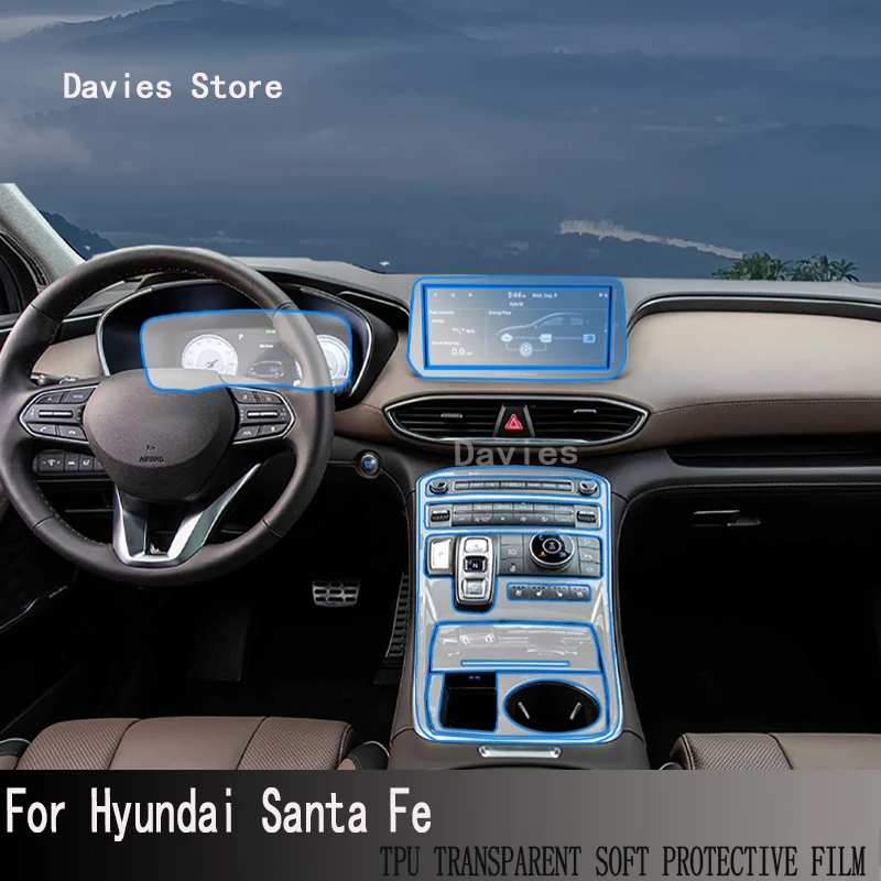 

For Hyundai Santa Fe（2020-2023）Car Center Console Instrument Screen Film Transparent Platoon Proctetive