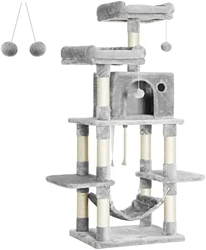 

Cat Tree with Pompoms, Cat 150 , Light Grey PCT85W