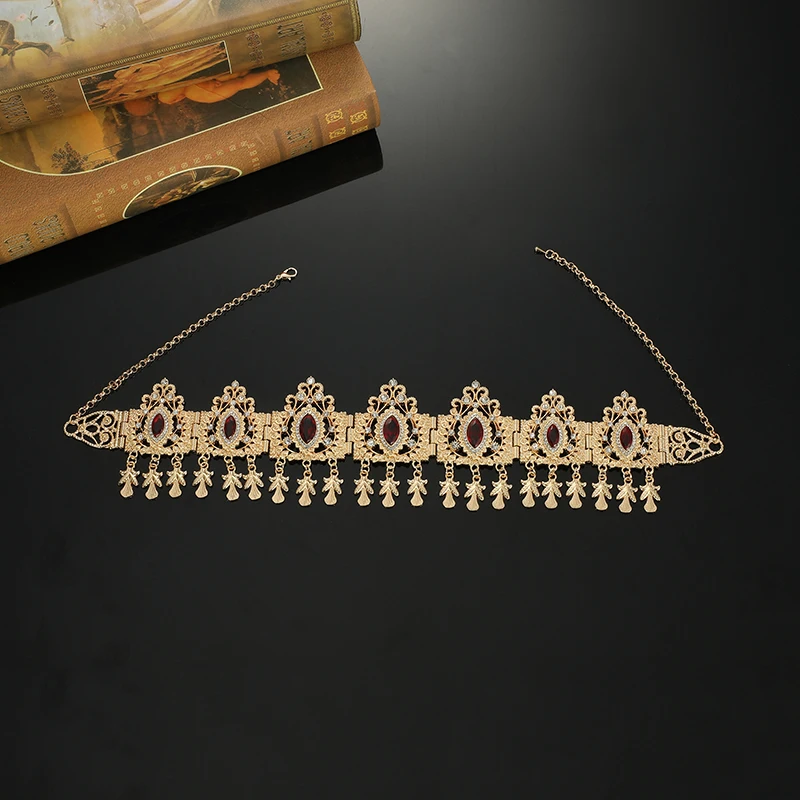 Классическая Роскошная металлическая цепочка с кристаллами в марокканском