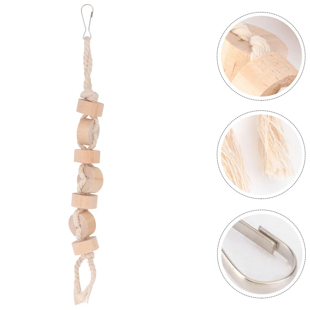 

Train Toys Utensils Bird Parrot Hanging Plaything Parakeet Birds Shredding Wooden Chewing