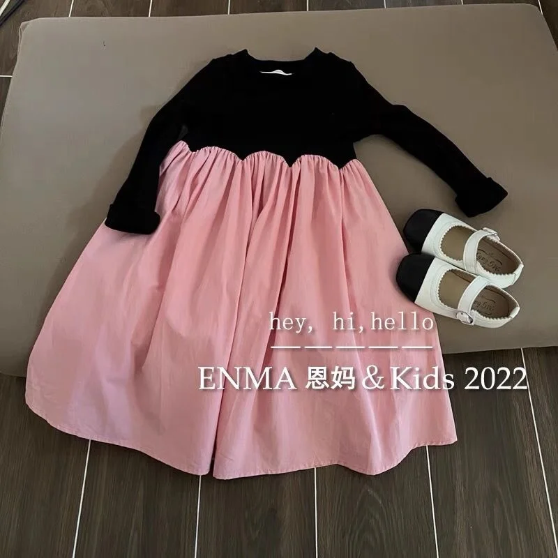 

Summer Pink Black Dress Lolita Child Girls Casual Midi Dress Children Dresses For Teens Party Princess Sundress