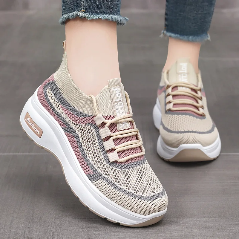 Tenis Women Sock Shoes Light Sneakers for Breathable Casual Sports Platform Men Walking