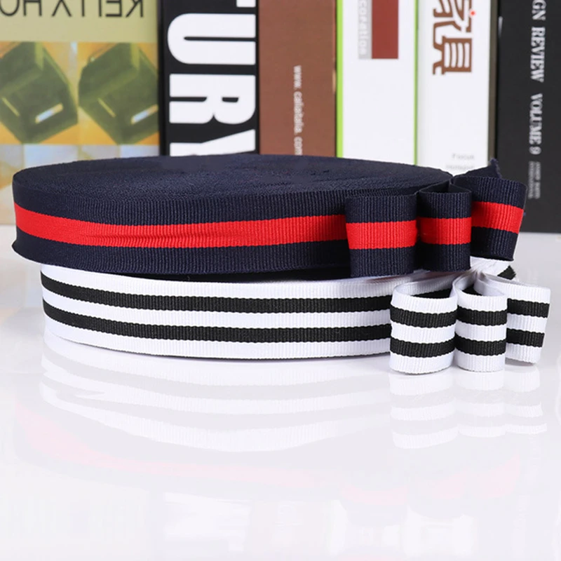 

50 Yards 20-25mm Width 300D Polyester Colorful Stripe Webbing With Various Widths Clothing Accessories Medal Hanging Rope