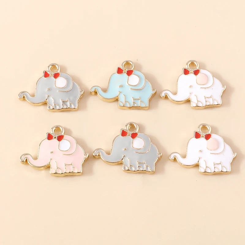 

10pcs 18*15mm Cute Elephant Charms for Jewelry Making Enamel Animal Charms Pendants of Necklaces Earrings DIY Crafts Supplies