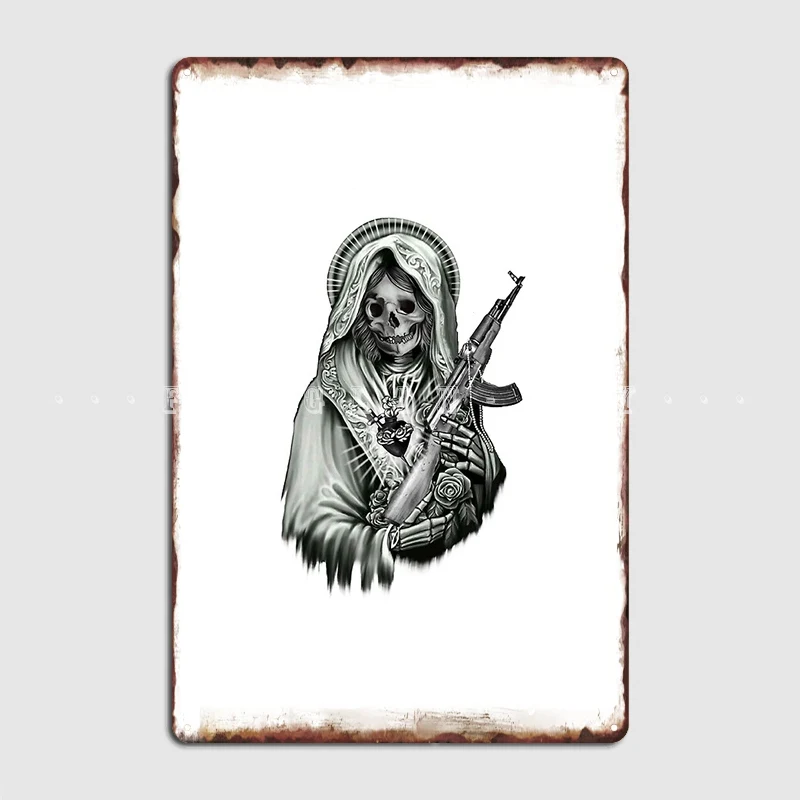 

Chicano Skull Drawing Metal Plaque Poster Poster Retro Garage Club Wall Pub Tin Sign Posters