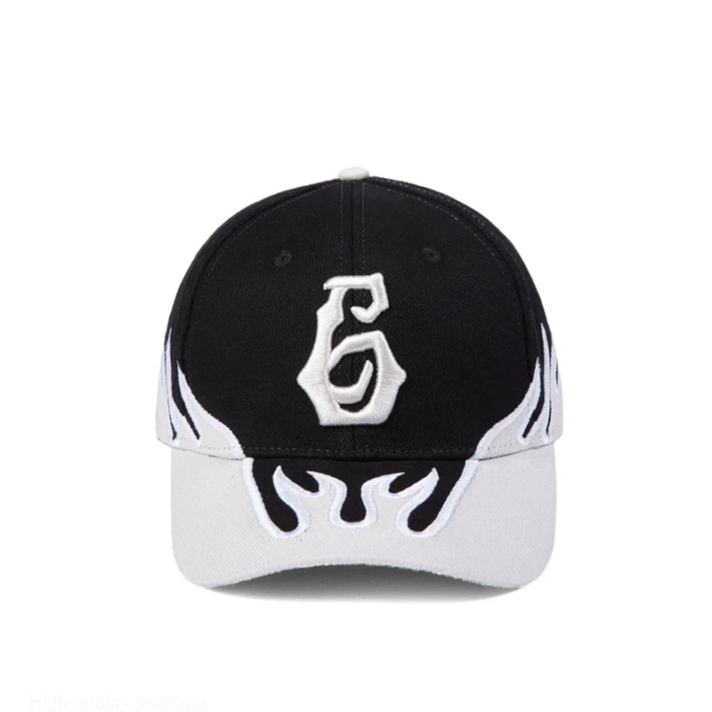 

Classic Kanye Style Concert Baseball Men Women High Quality Flame 6-letter Printed Racing Cap Visor