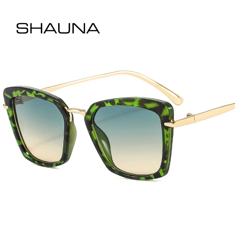 

Мужские и женские очки в стиле ретро SHAUNA, квадратные солнцезащитные очки кошачий глаз с градиентом и защитой UV400